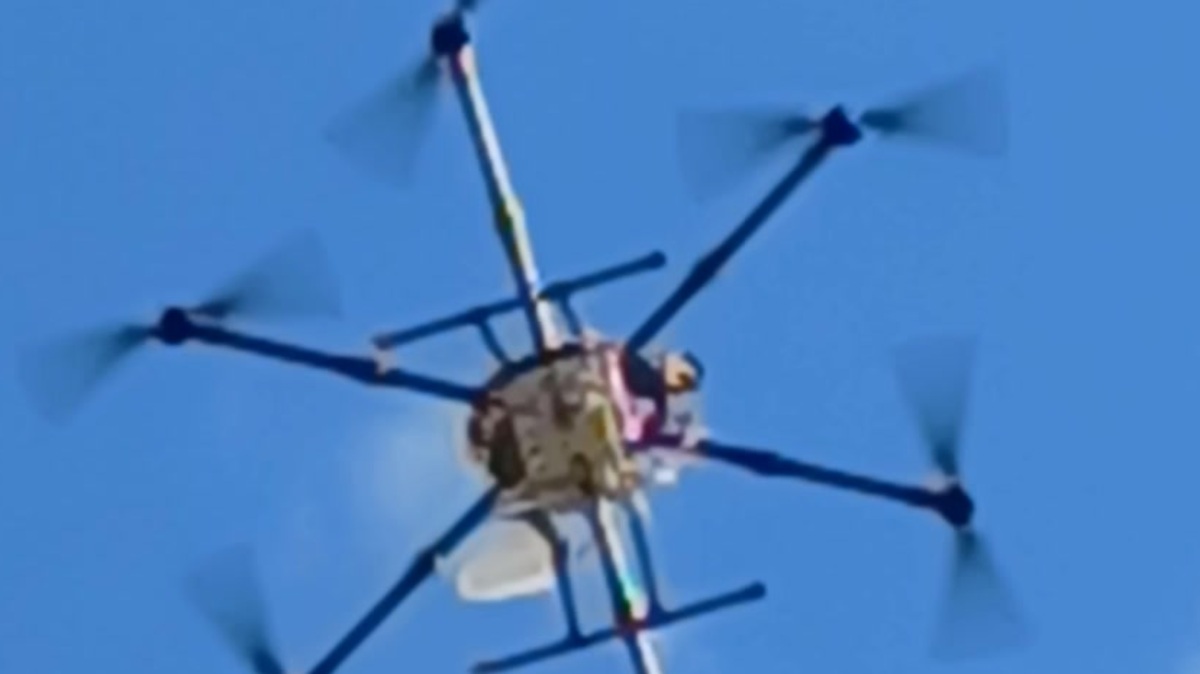 Hexacopter drone at different pass angle during ESA indoor navigation test campaign