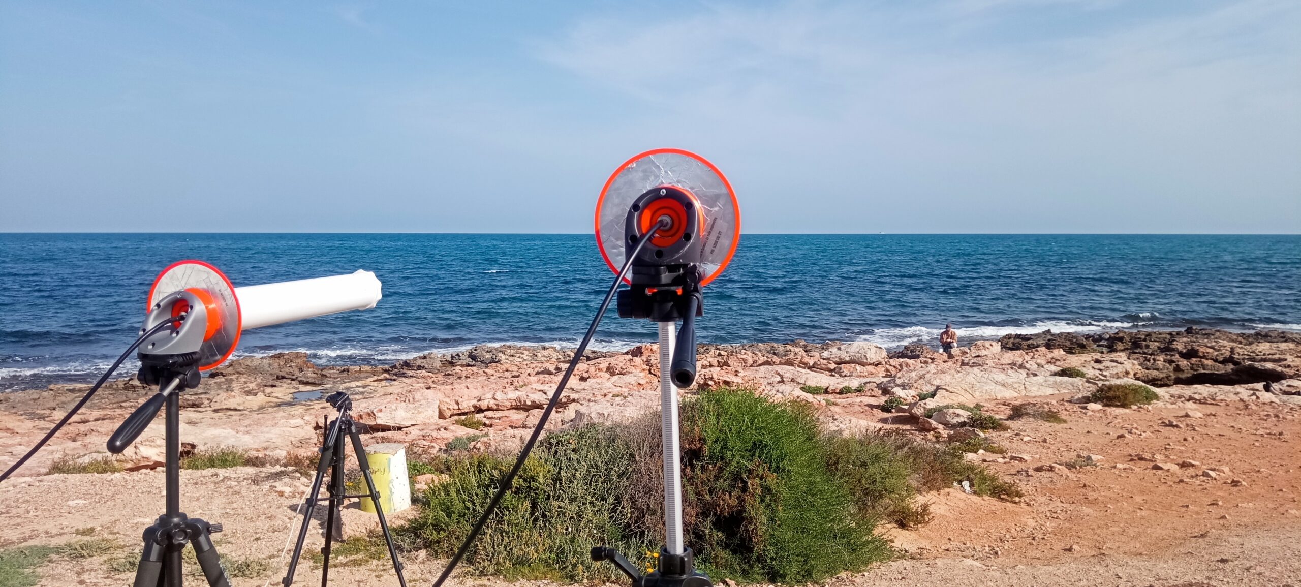 Two Nolle L-band RHCP helix antennas — the LOKI transmit antennas